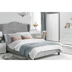 Ellister Chateaux Winged Double Bed - Silver