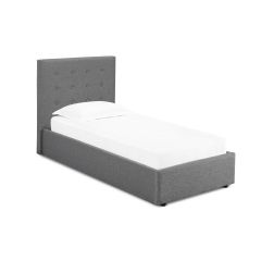 Ellister Lucca Single Ottoman Bed - Grey