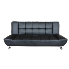 Ellister Vogue Faux Leather Sofa Bed - Black