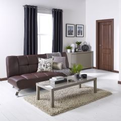 Ellister Vogue Faux Leather Sofa Bed - Brown