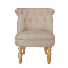 Ellister Charlotte Boudoir Linen Chair - Beige