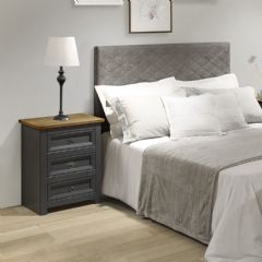 Core Products Corona Carbon 3 Drawer Bedside Cabinet