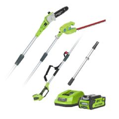 Greenworks 40V Hedge Trimmer and Polesaw - Battery and Charger