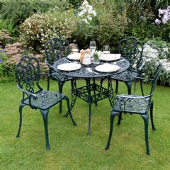 Ellister Stamford 4 Seater Dining Set - Dark Green