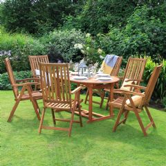 Ellister Portland Reclining 6 Seater Dining Set - 200cm Table