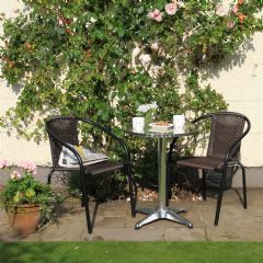 Greenfingers Kensington 2 Seater Bistro Set - Brown/Black