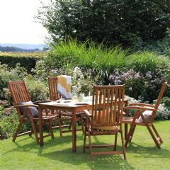 Greenfingers Portland 4 Seater Dining Set - 140cm Table