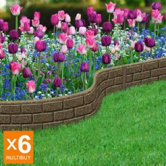 7.2m Recycled Rubber Flexible Lawn Edging - Border Bricks - H15cm