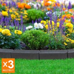 5.4m Stomp Edge Rubber Edging Slate - H11cm