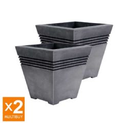 Strata Milano Square Garden Planter - x2 Multi-Buy
