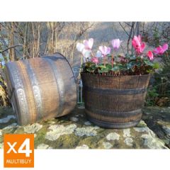 Greenfingers Whisky Barrel Planter - x4 Multi-Buy