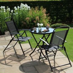 Ellister Siena 2 Seater Bistro Set - Black - Recliner Chair