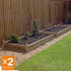 Terra Fir Rectangular Raised Bed - 2m x 1m - Pack of 2