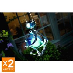 Gardman Galaxy Wind Spinner Solar Light x 2