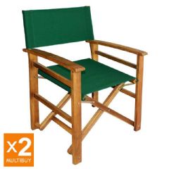 Ellister Alnwick Directors Chair - Green - Pack of Two