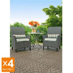 Greenfingers Recycled Rubber Bella Rocca Decking Tiles - 4 Pack