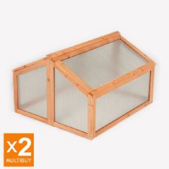 Terra Double Lid Apex Cold Frame - W2.95ft x D2.6ft - Pack of 2