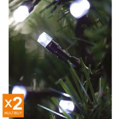 Kingfisher Solar String Light - White - 2 x 100 LED