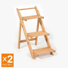 Greenfingers Folding 3 Tier Wooden Etagere x2 Multi Buy