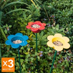 Wildlife World Ceramic Petal Feeder - 71cm high - 3 Pack Multi Buy