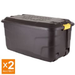 Strata Heavy Duty Storage Box with Wheels - 145L x 2 Multi Buy