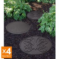 Greenfingers Recycled Rubber Butterfly Stepping Stone - 4 Pack