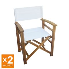 Ellister Alnwick Directors Chair - Ivory - Pack of Two