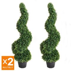 Gardman Artificial Topiary Spiral Tree - Medium - Pack of 2