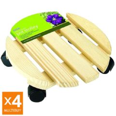 Gardman FSC Wooden Pot Trolley - 30cm - 4 Pack Multi-Buy