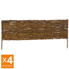 4m Terra Willow Hurdle Lawn Edging - Woven Design - H30cm - 4x1m Multi-Buy