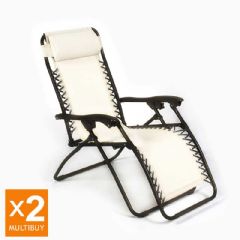 Ellister Royale Zero Gravity Premium Recliner - Cream - 2 Pack