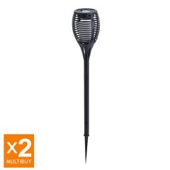 Ellister Rattan Solar Torch - H77cm - 2 Pack