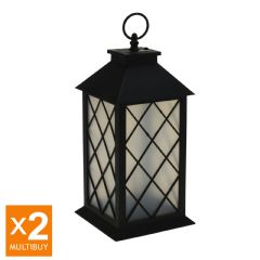 Ellister LED Solar Lantern- H28cm - 2 Pack