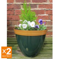 Provence Planters - Green - 34cm - x2 Multi-Buy