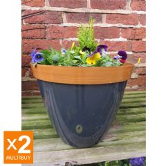 Provence Planters - Charcoal - 34cm - x2 Multi-Buy