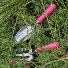 Burgon & Ball RHS Fluorescent Hand Trowel and Fork Set - Pink
