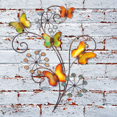 La Hacienda Butterflies and Flowers Wall Art