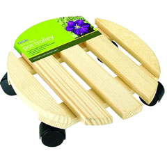Gardman FSC Wooden Pot Trolley - 30cm