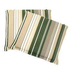 Ellister Square Seat Cushion 2 Pack - Green Stripe 38 x 40cm