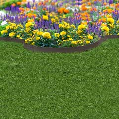 Recycled Rubber Lawn Edging - Border Thinline - H9cm