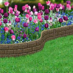 Recycled Rubber Lawn Edging - Border Bricks - H15cm