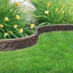 Recycled Rubber Edging - Flexi Curve Scroll - Earth - H9cm