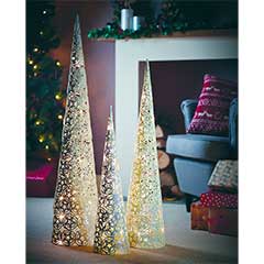 Gardman Pre-lit Festive Cone Christmas Tree - 100cm