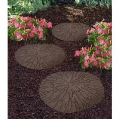Greenfingers Recycled Rubber Cracked Log Stepping Stone - Earth