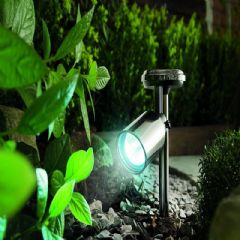 Cole and Bright Solar Spotlight - Black Nickel