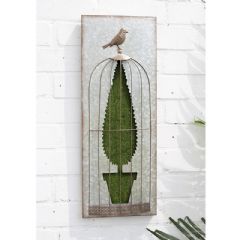 La Hacienda Flocked Topiary Wall Art