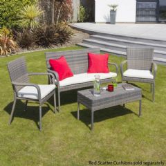 Oseasons Winchester 4 Seater Lounge Set - Walnut Natural