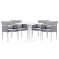 Cozy Bay Verona 4 Seater Dining Set - White & Grey