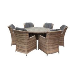 Cozy Bay Knightsbridge 6 Seater Dining Set - Chic Walnut