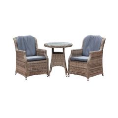 Cozy Bay Knightsbridge 2 Seater Bistro Set - Round Table - Chic Walnut